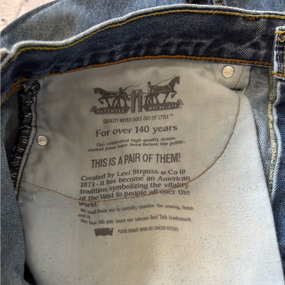 Levi’s 505 Blue Regular Fit Men’s Jeans Dark Stonewash W36 L32 - Picture 8 of 15